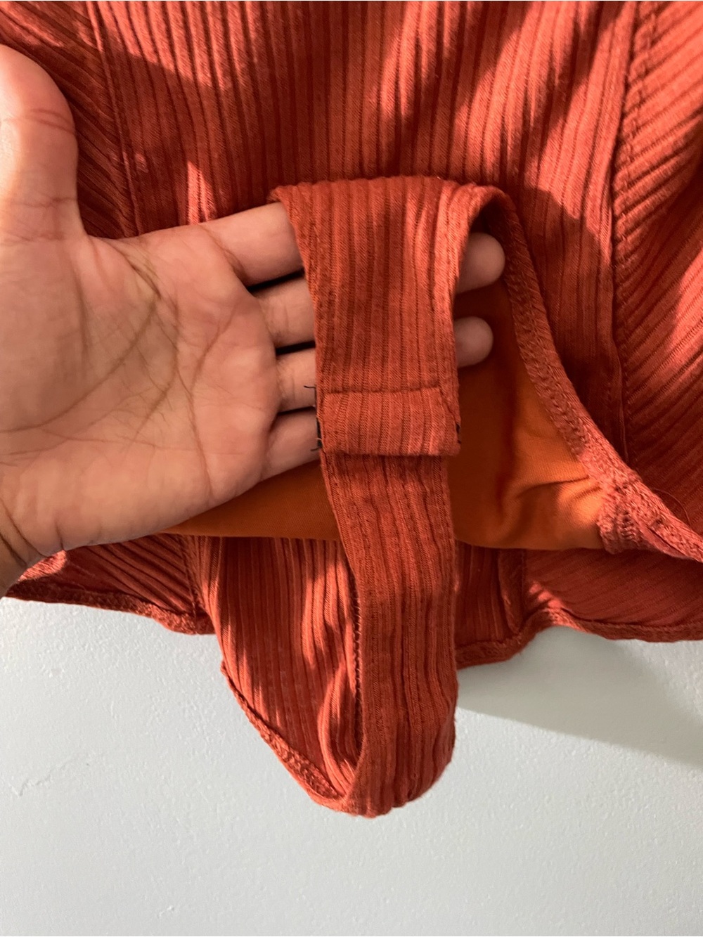 IRIS Ribbed Bodysuit — Rust - Picture 7 of 8